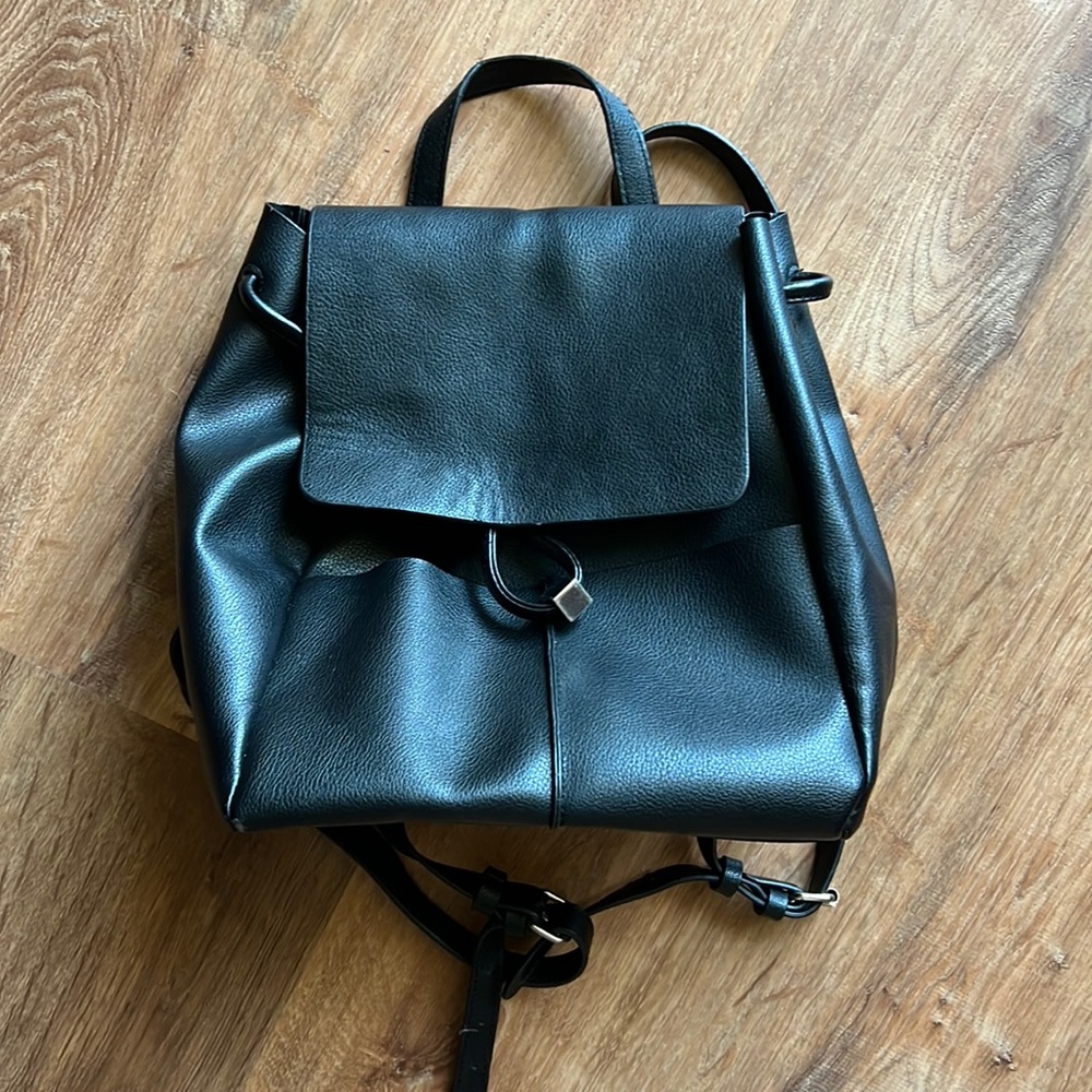 Zara black backpack purse